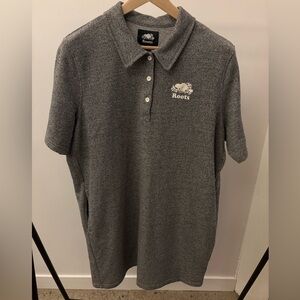 Roots Canada Collared Polo Shirt Dress French Terry Classic Salt & Pepper XL